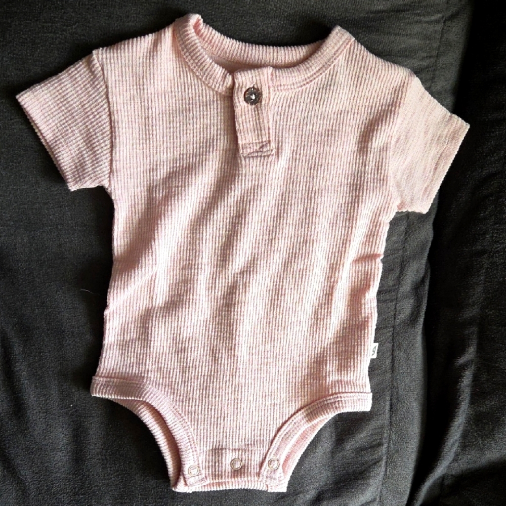 Soft Pink Textured Bodysuit One Piece
